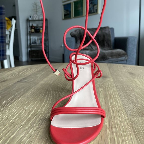 SOLD NWT Barney's NY Arese Leather Ankle-Tie Sandals - Picture 7 of 9